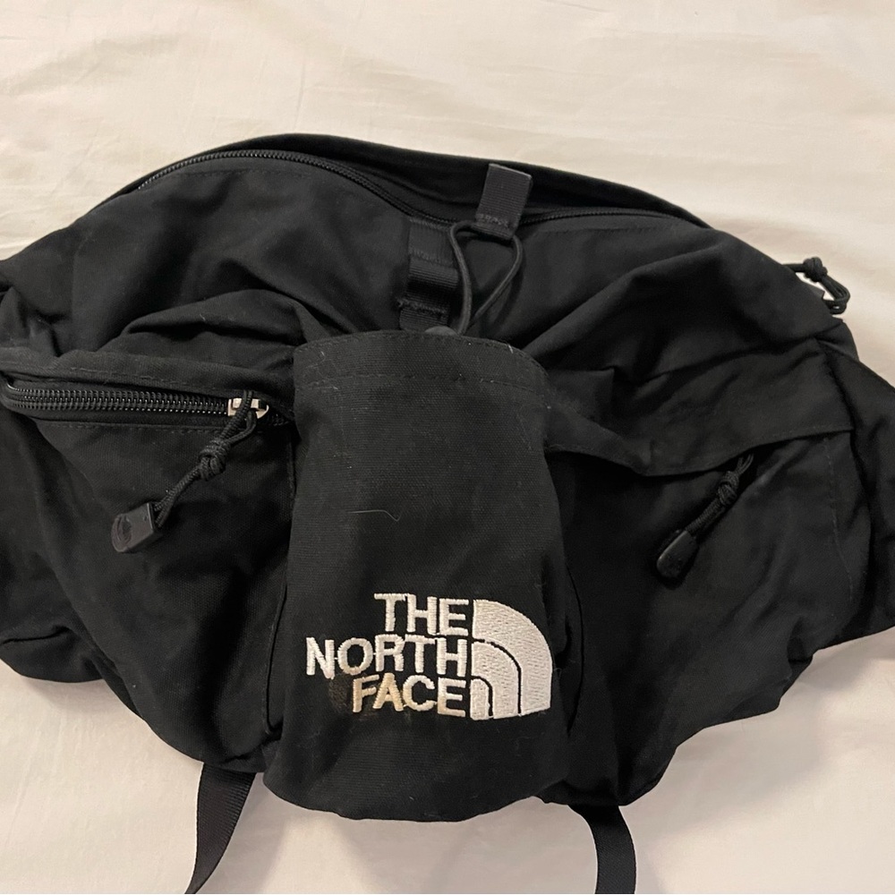 Vintage (90s) North Face Black Men's Bag/Fanny Pack.